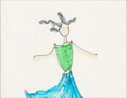 Original Painting, Figurative Female Watercolour And Ink Wall Art, Abstract - Image 2