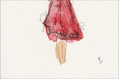 Female Wall Art, Figurative Minimalist Painting Of A Woman With Umbrella - Image 3
