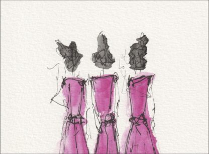 Original Female Wall Art, Figurative Painting Of Three Women, Signed Watercolour - Image 2