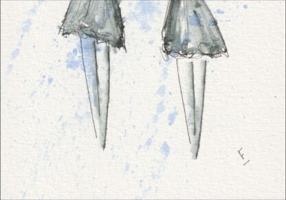 Female Painting, Original Figurative Watercolour And Ink Wall Art, Minimalist - Image 3
