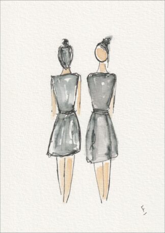 Figurative Abstract Female Wall Art, Original Painting In Watercolour And Ink