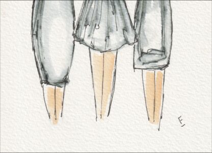 Original Figurative Female Wash And Ink Painting, Signed Contemporary Wall Art - Image 3