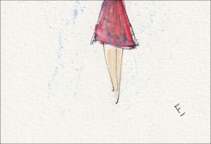 Female Wall Art, Figurative Minimalist Painting Of A Woman With Umbrella - Image 3