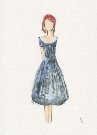 Presented in a graceful, three-quarter orientation, this original wash and ink piece investigates physical poise through a single, upright silhouette.
