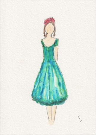 Presented in a poised, symmetrical alignment, this original wash and ink piece investigates physical elegance through a single, upright silhouette.