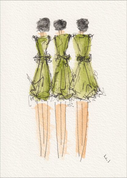 Female Wall Art, Figurative Painting Of Three Women, Original Signed Watercolour