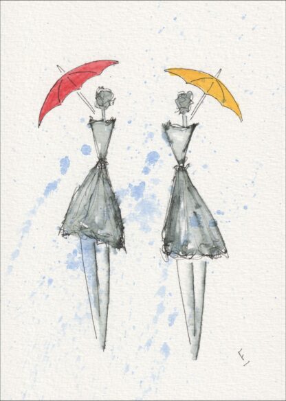 Female Painting, Original Figurative Watercolour And Ink Wall Art, Minimalist