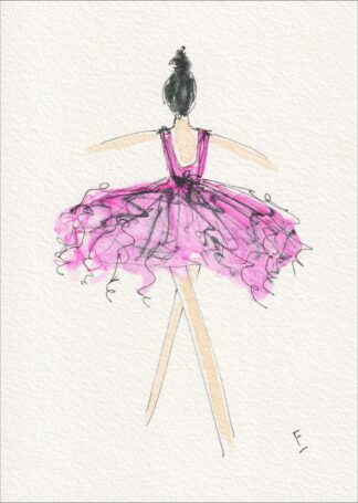 Ballet Wall Art, Original Painting In Watercolour And Ink, Signed Dance Artwork