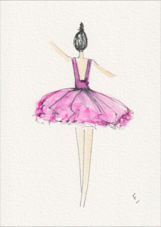 Ballet Wall Art, Original Painting In Watercolour And Ink, Ballerina Home Decor