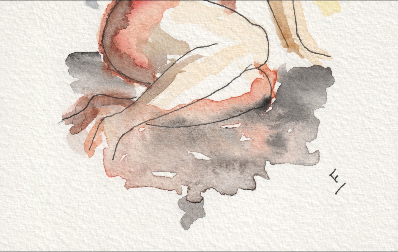 Original Signed Figurative Watercolour Painting Of A Nude Female Wall Art - Image 3