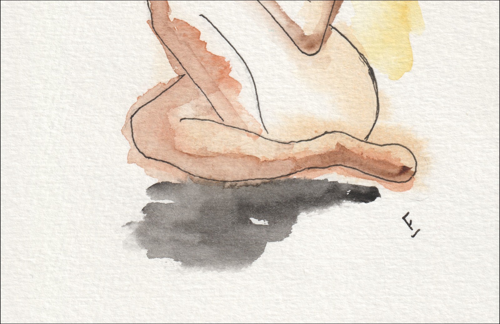 Original Signed Figurative Watercolour Painting Of A Nude Female Wall Art - Image 3