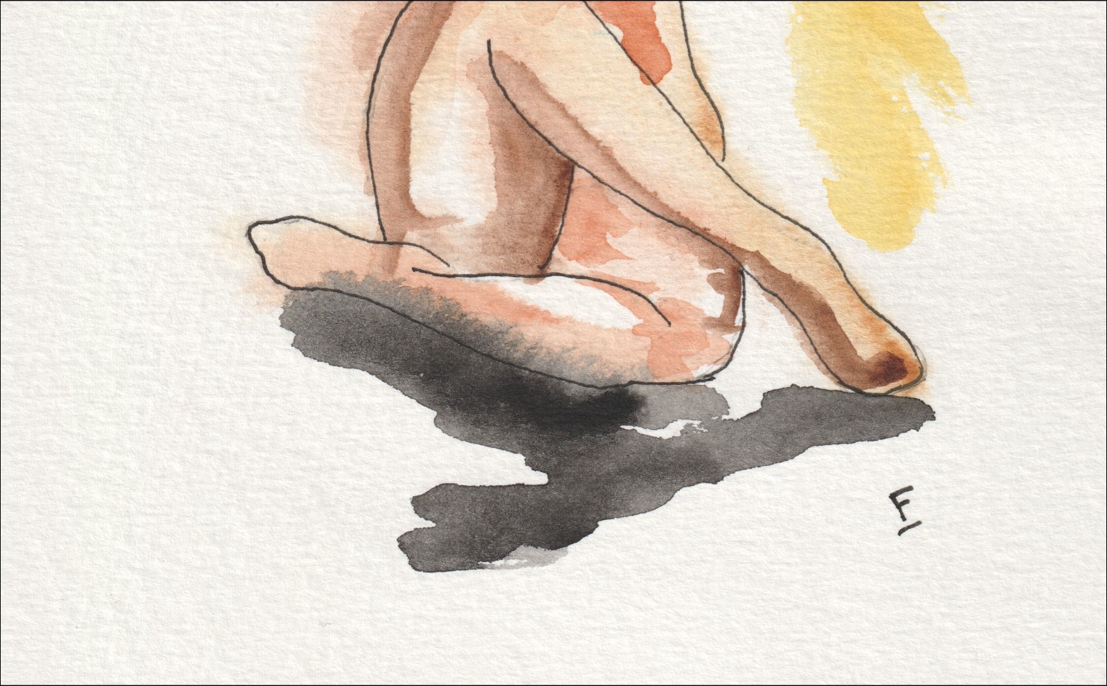 Original Signed Figurative Watercolour Painting Of A Nude Female Wall Art - Image 3