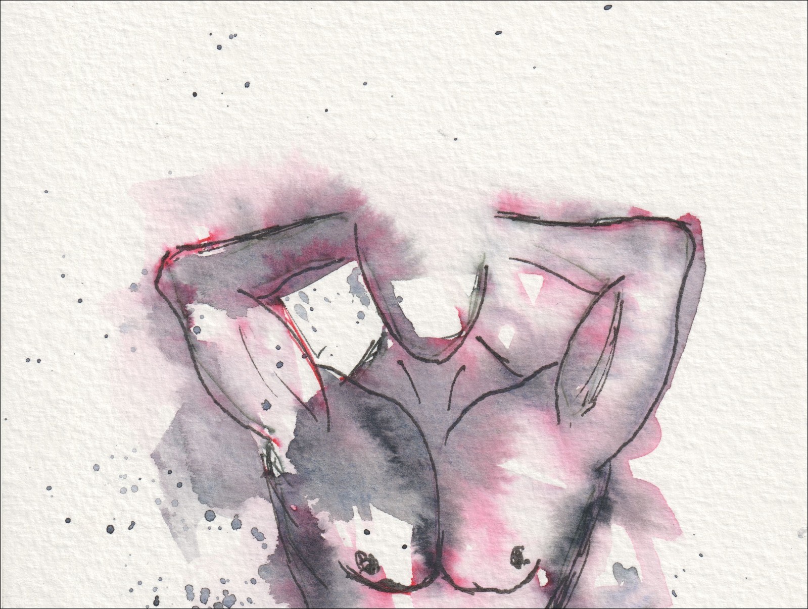 Male Figure Painting, Watercolour And Ink, Original Signed Abstract Wall Art - Image 2