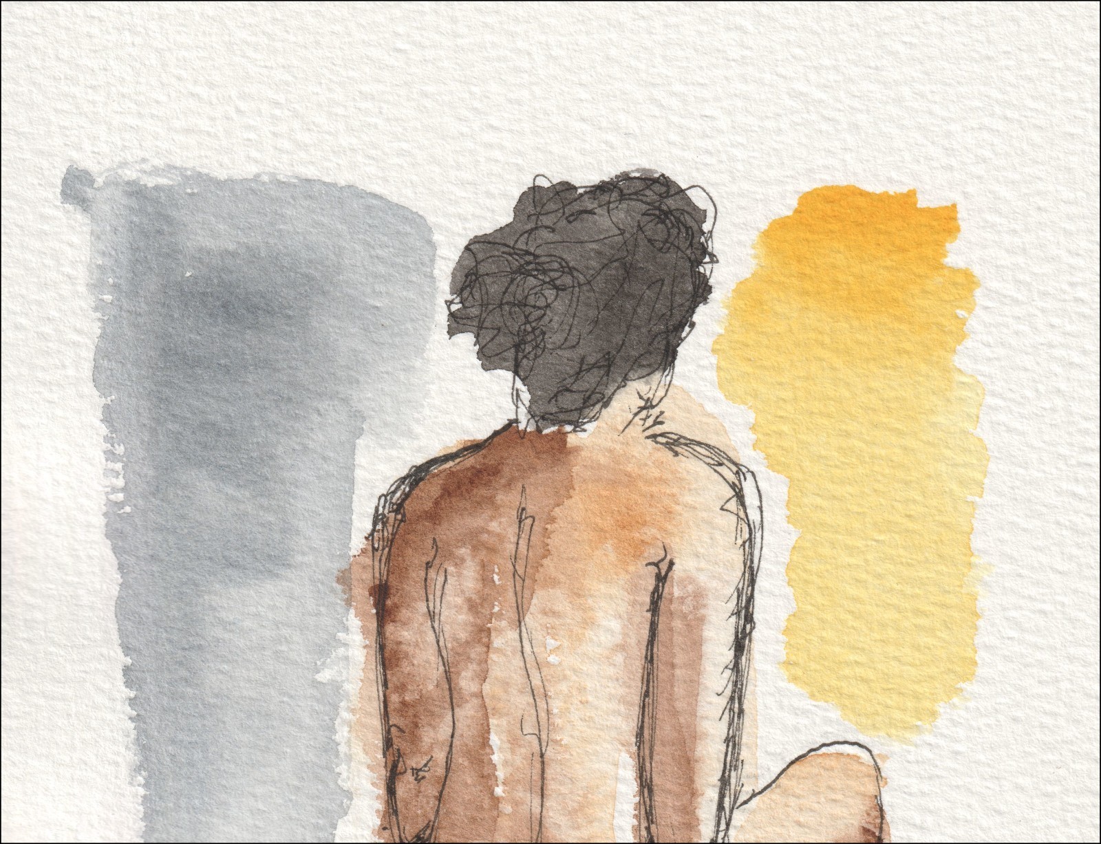 Female Painting, Original Watercolour And Ink Figurative Feminine Wall Art - Image 2