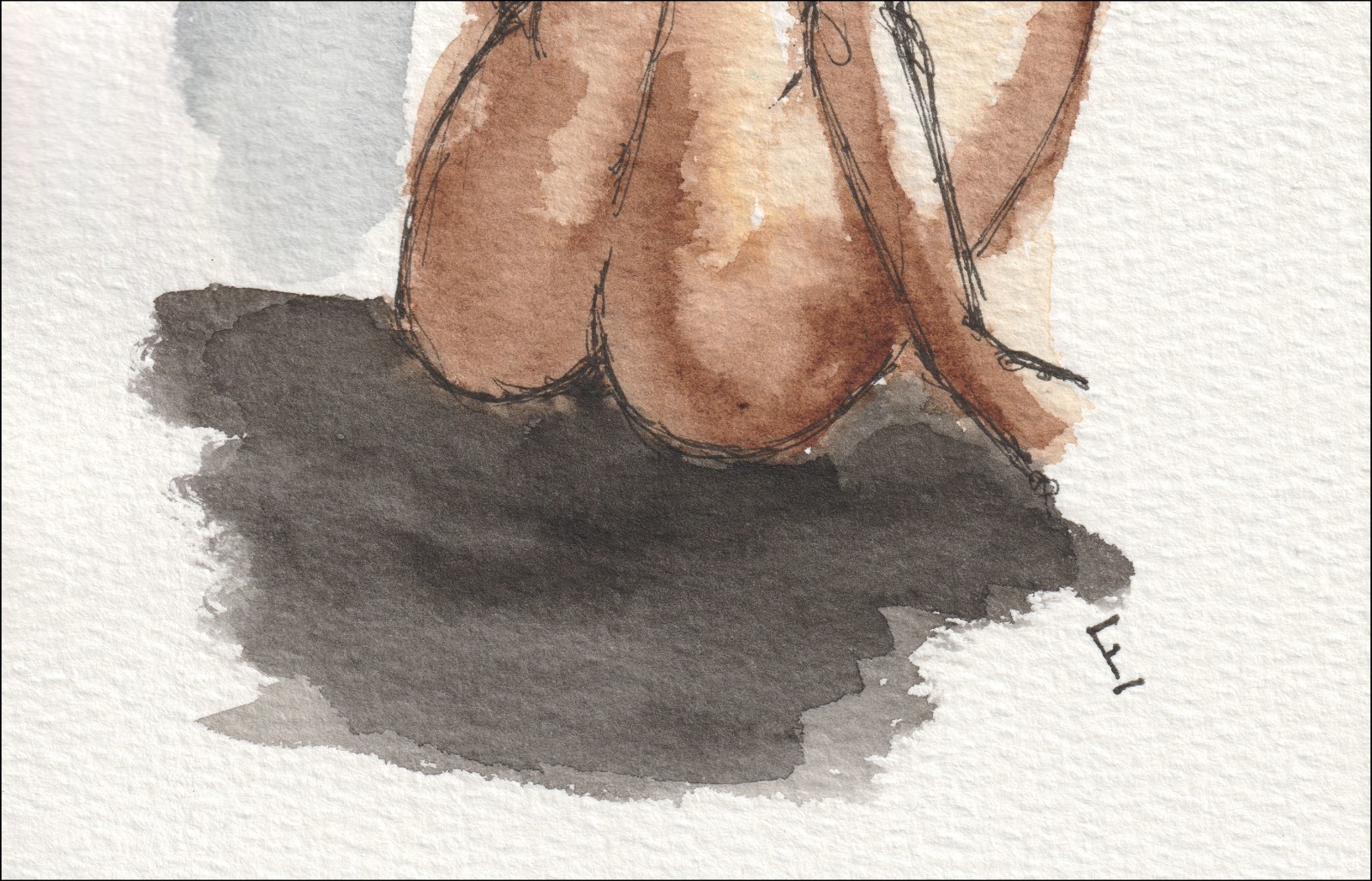 Female Painting, Original Watercolour And Ink Figurative Feminine Wall Art - Image 3