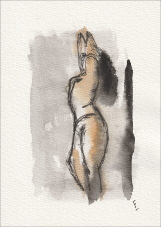 Figurative Female Watercolour And Ink Painting, Original contemporary Wall Art