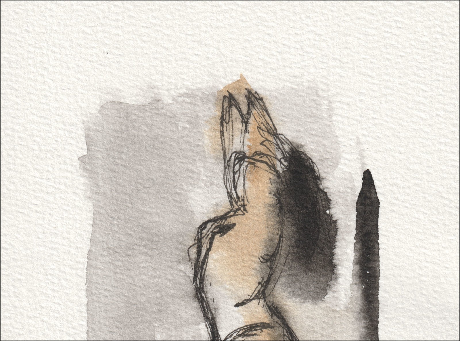 Figurative Female Watercolour And Ink Painting, Original contemporary Wall Art - Image 2