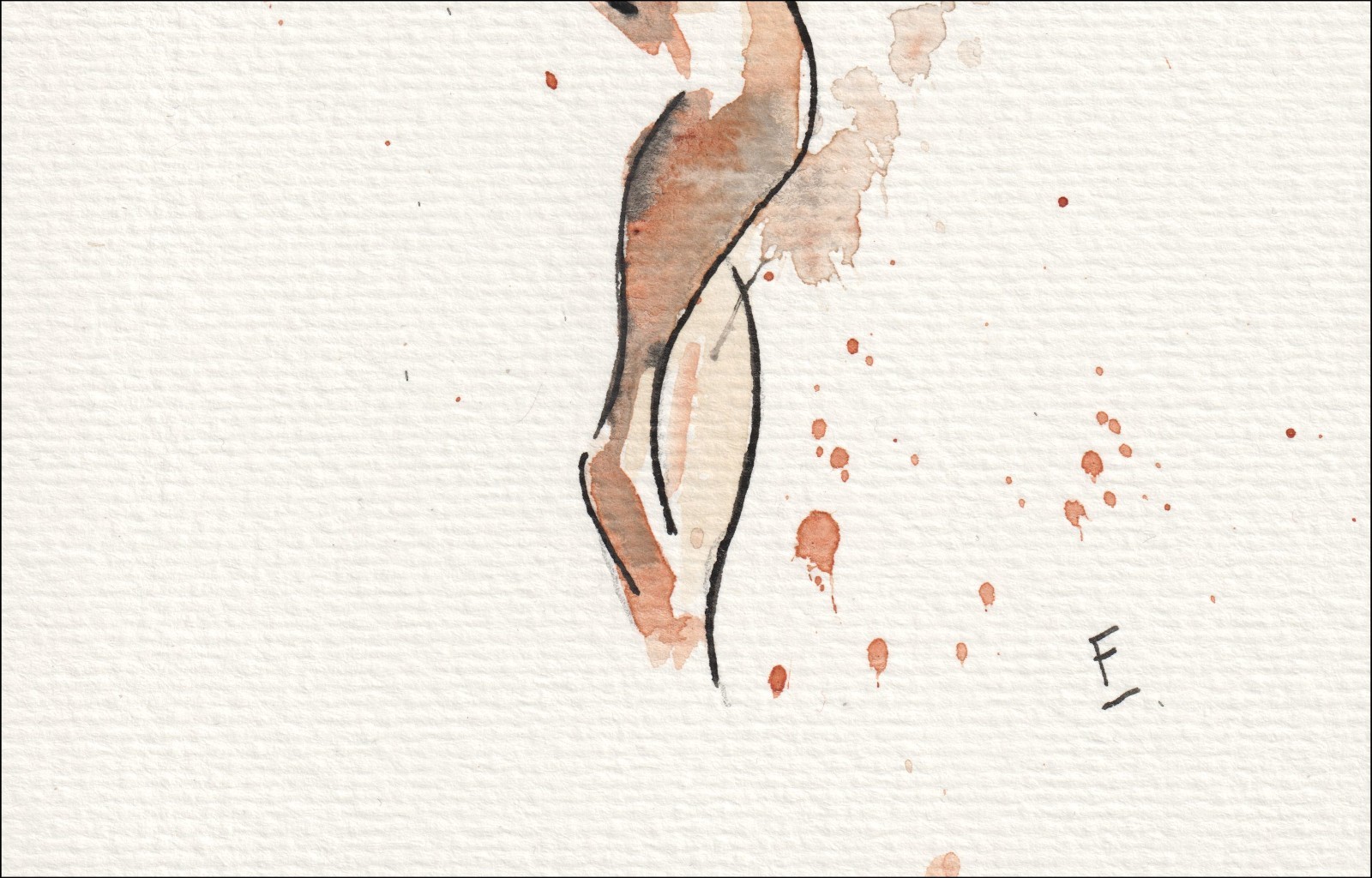 Figurative Female Painting In Watercolour And Ink, Original Feminine Wall Art - Image 3