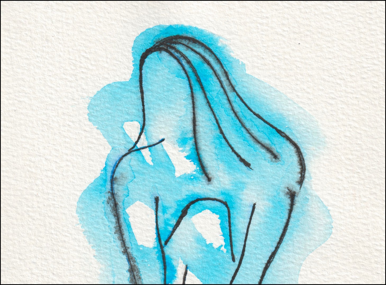 Original Figurative Watercolour Painting Of A Nude Female, Abstract Wall Art - Image 2