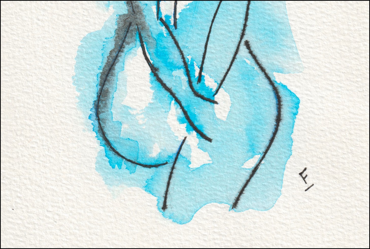 Original Figurative Watercolour Painting Of A Nude Female, Abstract Wall Art - Image 3