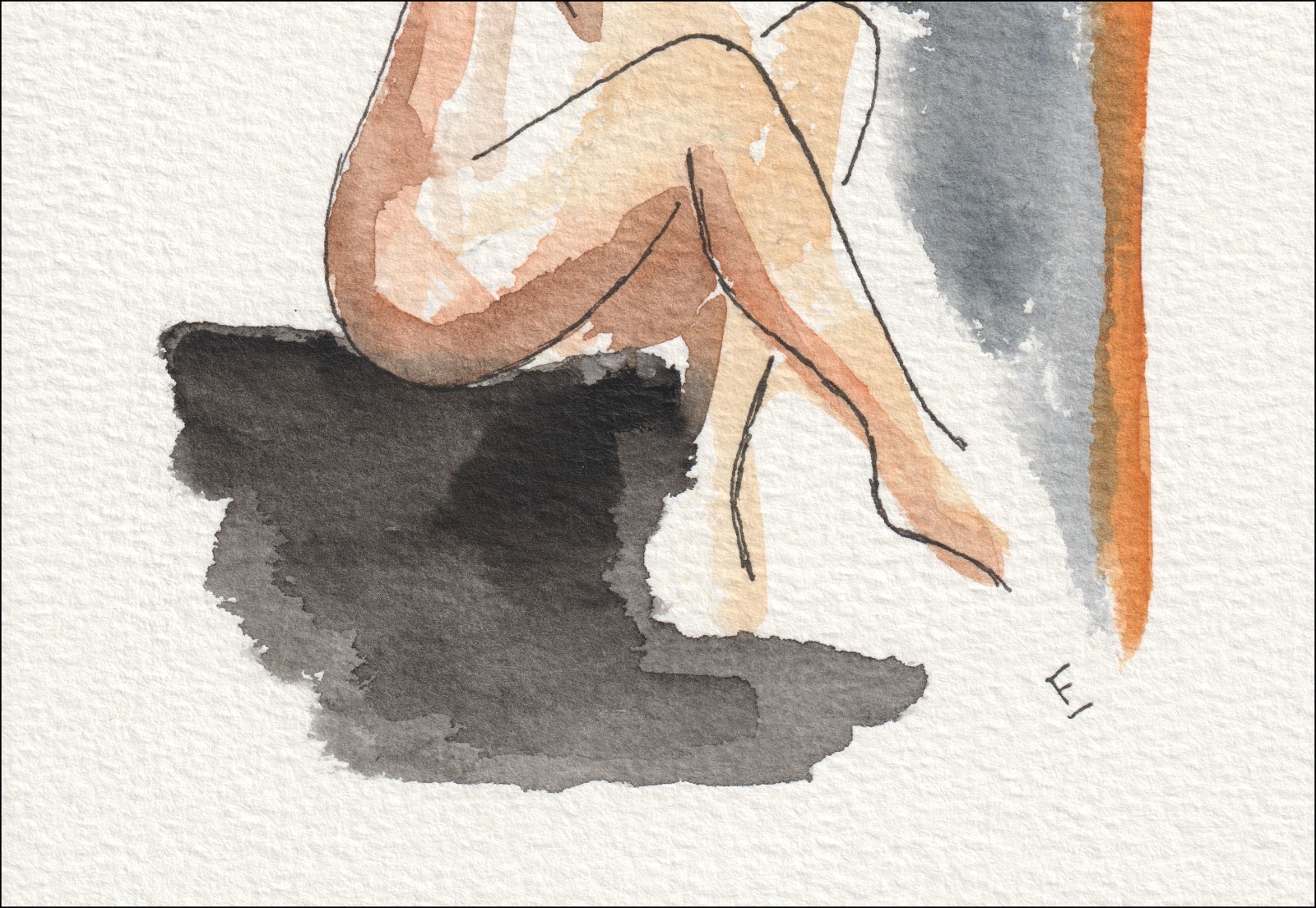 Figurative Female Watercolour And Ink Painting, Contemporary Feminine Wall Art - Image 3