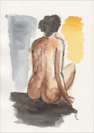 Female Painting, Original Watercolour And Ink Figurative Feminine Wall Art