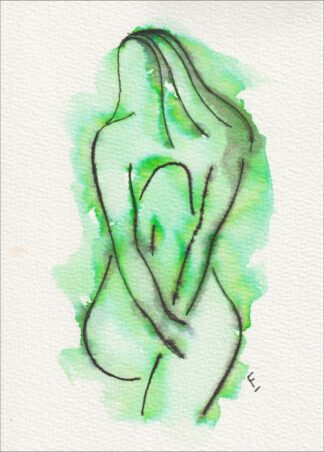 Original Figure Painting Of A Woman In Watercolour And Ink, Feminine Wall Art